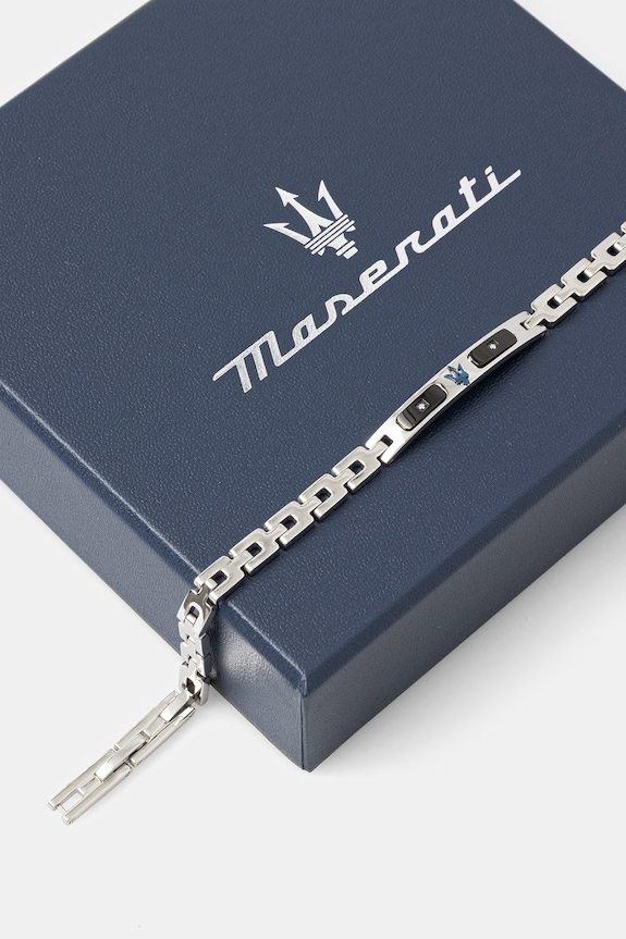 Kiegészítők MASERATI karkötő férfi rozsdamentes acél gyémánt JM125ATY24 ezüst