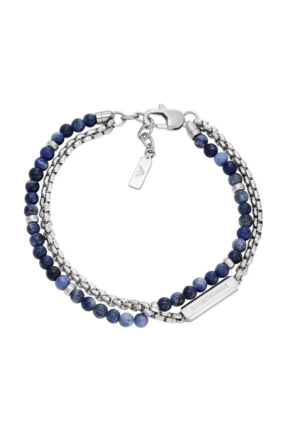Emporio Armani brățară pentru bărbați, din oțel inoxidabil Eagle Logo argintiu EGS3323040