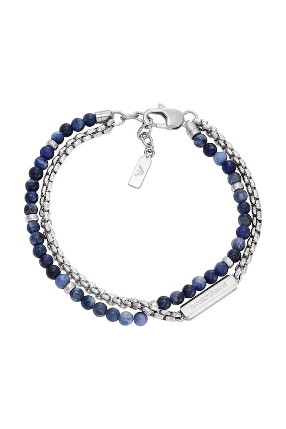 Emporio Armani brățară pentru bărbați, din oțel inoxidabil Eagle Logo argintiu EGS3323040