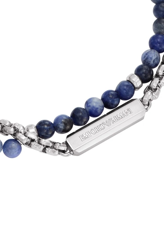 Emporio Armani brățară pentru bărbați, din oțel inoxidabil Eagle Logo EGS3323040 argintiu AA00