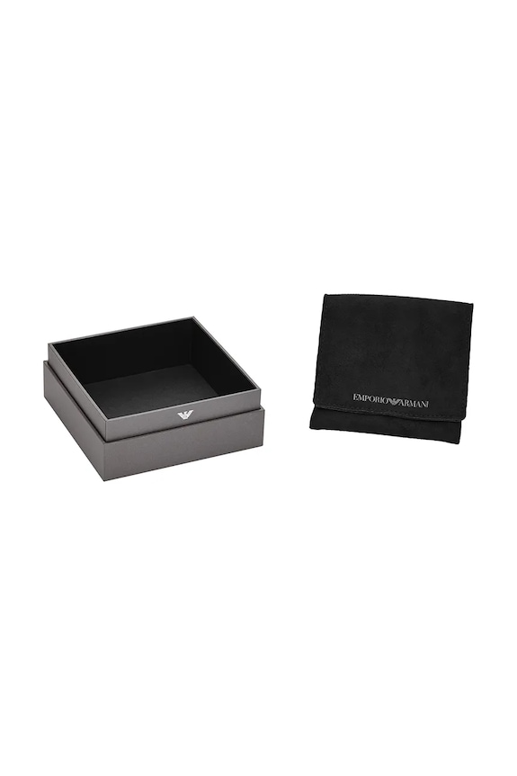 Akcesoria Emporio Armani naszyjnik męski ze stali nierdzewnej z sodalitem Eagle Logo EGS3312040 srebrny