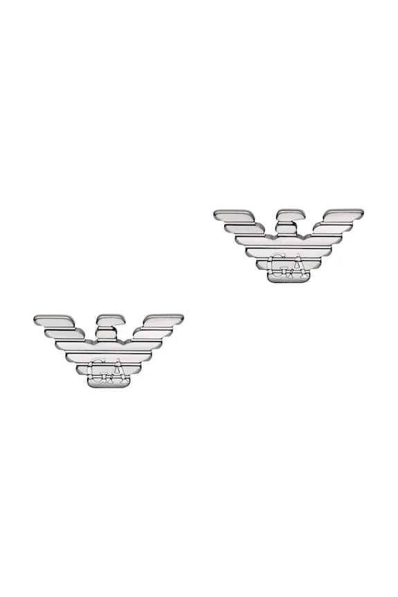 Emporio Armani cercei pentru bărbați, din oțel inoxidabil Eagle Logo argintiu EGS3318040