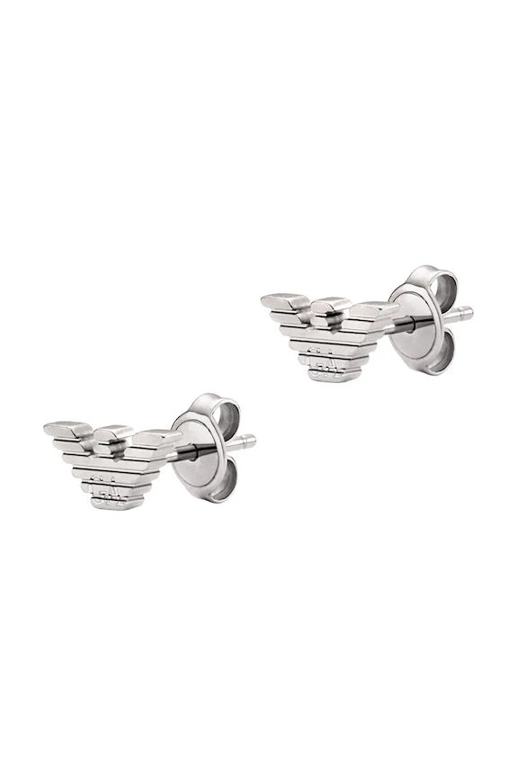 Emporio Armani cercei pentru bărbați, din oțel inoxidabil Eagle Logo EGS3318040 argintiu AA00