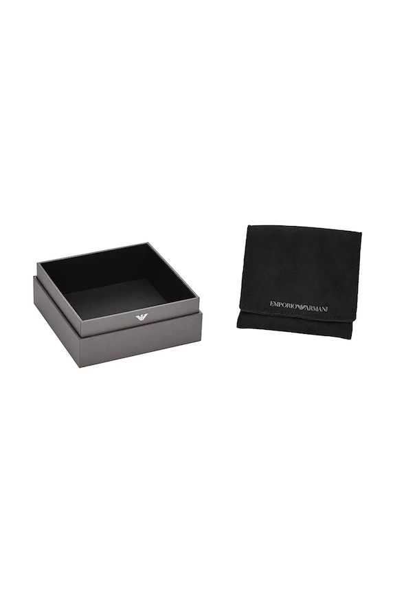 Accesorii Emporio Armani brățară pentru bărbați, din oțel inoxidabil fără piatră Eagle Logo EGS3310040 argintiu