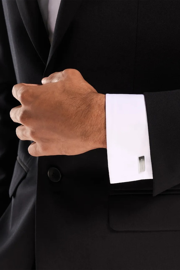 Emporio Armani butoni pentru bărbați, din oțel inoxidabil Eagle Logo argintiu EGS3308040