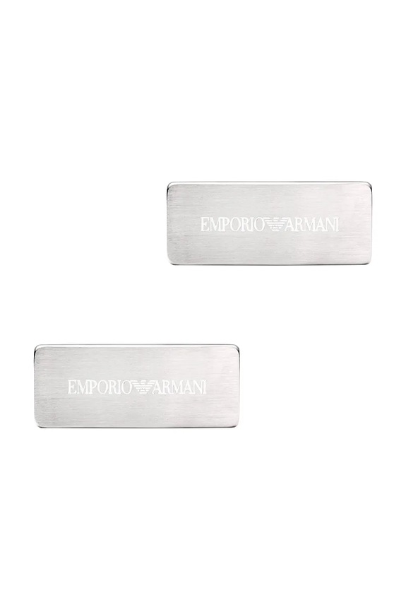 Emporio Armani butoni pentru bărbați, din oțel inoxidabil Eagle Logo EGS3308040 argintiu AA00