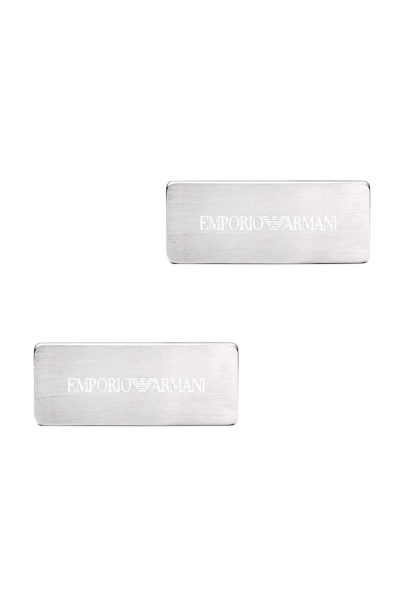 Emporio Armani butoni pentru bărbați, din oțel inoxidabil Eagle Logo EGS3308040 argintiu AA00