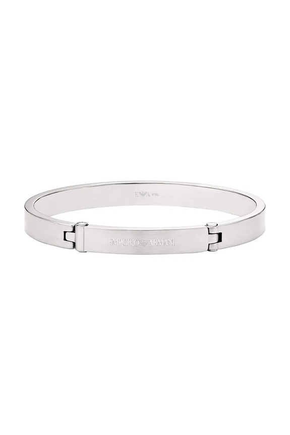Emporio Armani brățară pentru bărbați, din oțel inoxidabil Eagle Logo argintiu EGS3307040