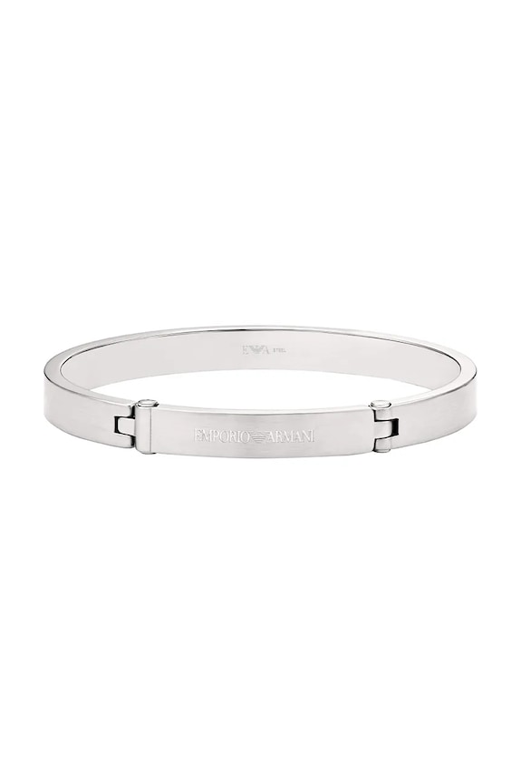 Emporio Armani brățară pentru bărbați, din oțel inoxidabil Eagle Logo argintiu EGS3307040