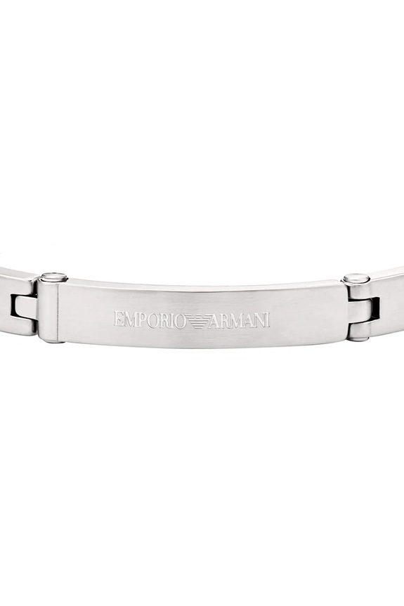 Emporio Armani brățară pentru bărbați, din oțel inoxidabil Eagle Logo EGS3307040 argintiu AA00