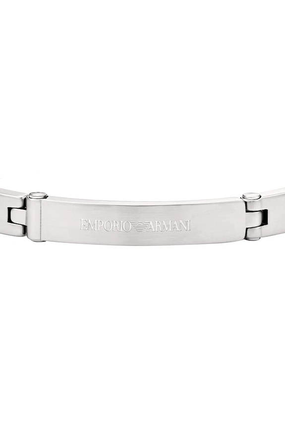 Emporio Armani brățară pentru bărbați, din oțel inoxidabil Eagle Logo EGS3307040 argintiu AA00