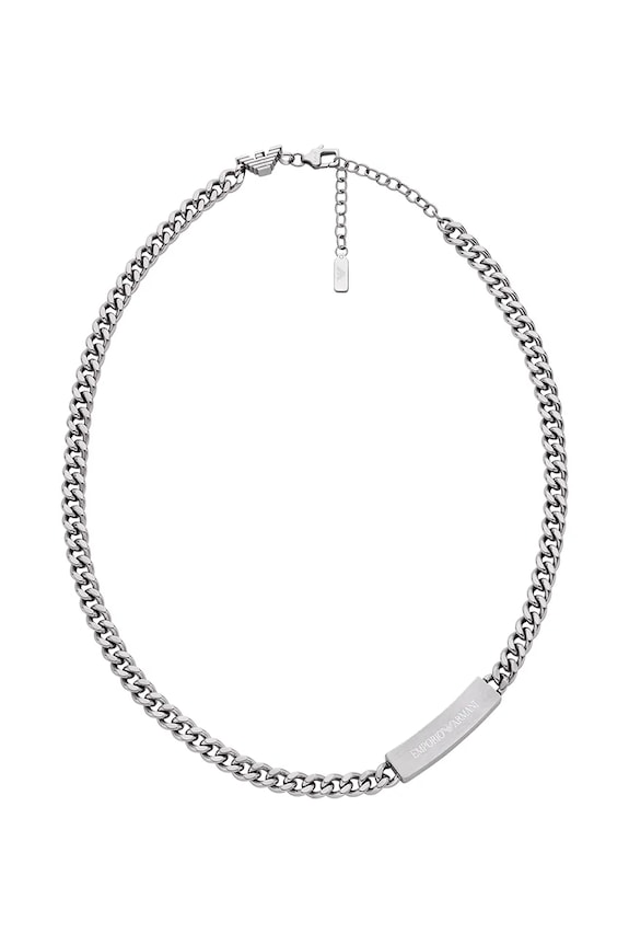 Emporio Armani naszyjnik męski ze stali szlachetnej bez kamienia Eagle Logo srebrny EGS3303040