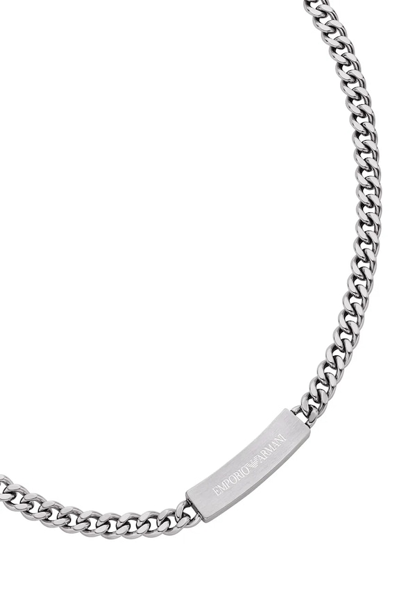 Emporio Armani naszyjnik męski ze stali szlachetnej bez kamienia Eagle Logo EGS3303040 srebrny AA00