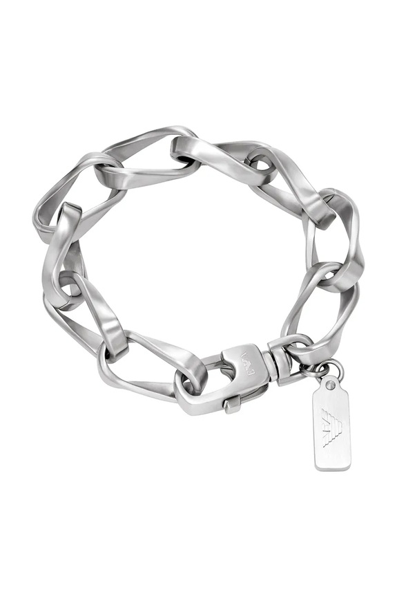 Emporio Armani brățară pentru bărbați, din oțel inoxidabil Eagle Logo argintiu EGS3302040
