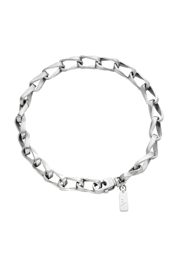 Emporio Armani naszyjnik męski ze stali szlachetnej bez kamienia Eagle Logo srebrny EGS3301040