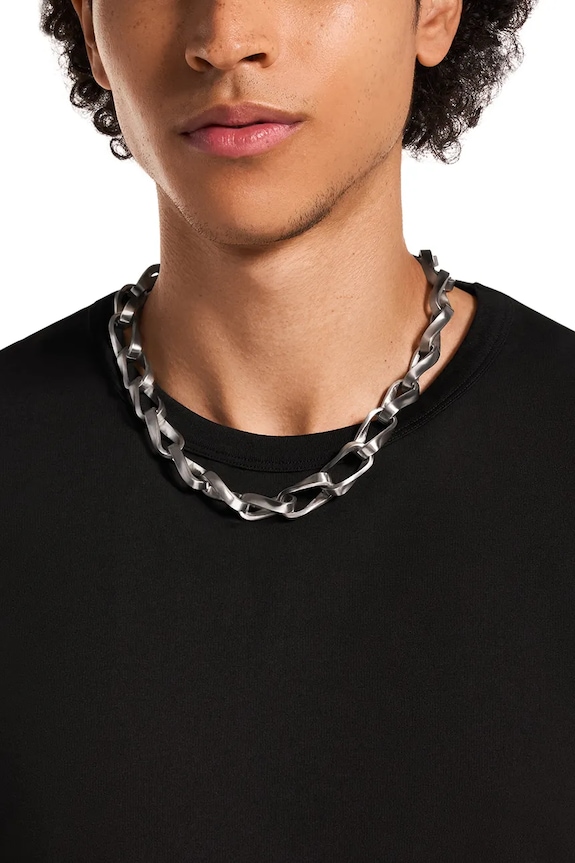 Emporio Armani naszyjnik męski ze stali szlachetnej bez kamienia Eagle Logo srebrny EGS3301040