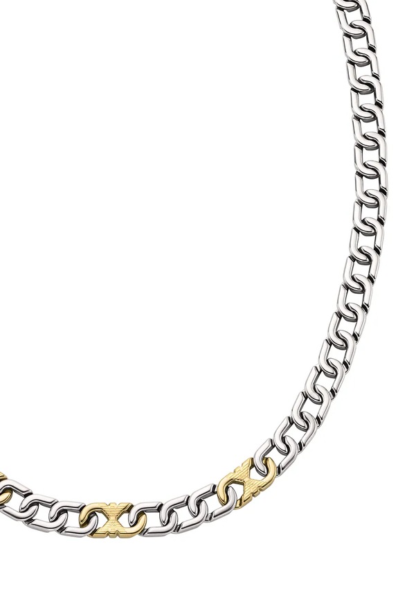 Emporio Armani Náhrdelník pánsky z nehrdzavejúcej ocele Eagle Logo EGS3297040 strieborná AA00