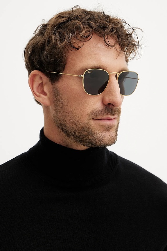 Ray-Ban - Okulary przeciwsłoneczne FRANK złoty 0RB3857.9196R5