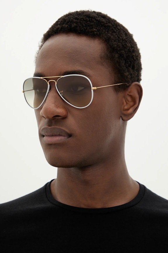 Akcesoria Ray-Ban okulary przeciwsłoneczne AVIATOR FULL COLOR 0RB3025JM złoty