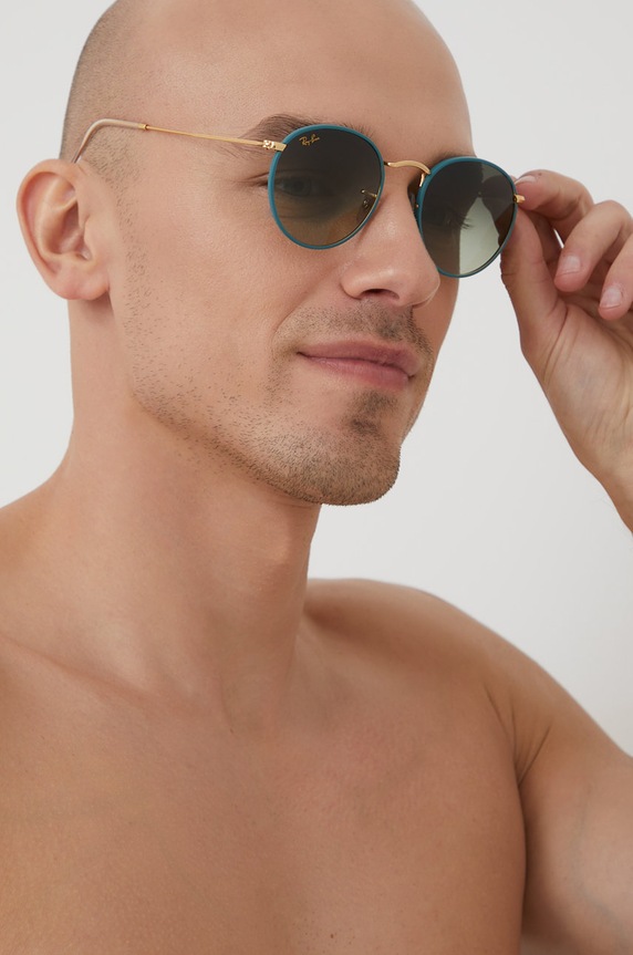 Ray-Ban okulary przeciwsłoneczne ROUND FULL COLOR 0RB3447JM złoty AA00