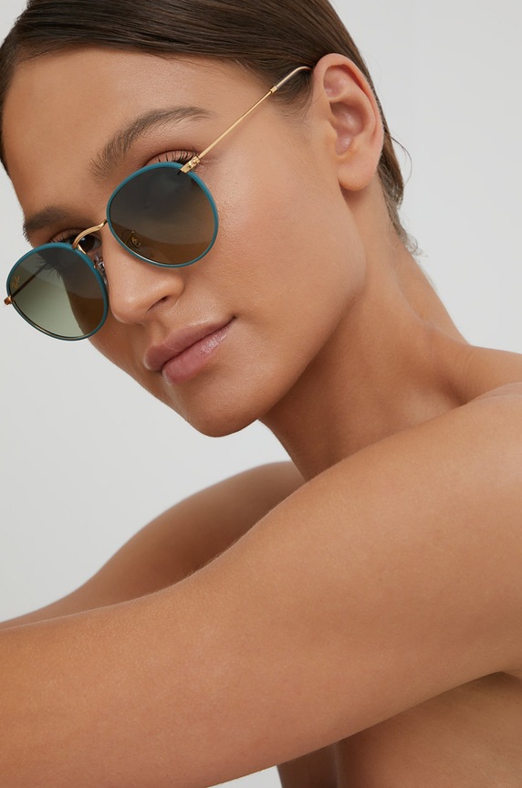 Akcesoria Ray-Ban okulary przeciwsłoneczne ROUND FULL COLOR 0RB3447JM złoty