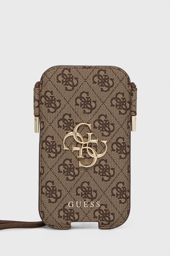 Guess Pokrowiec na telefon 6,1'' iPhone 12 mini 5,4 / iPhone 12 / iPhone 12 Pro 6,1 na telefon brązowy GUHCP12M4GPSBR