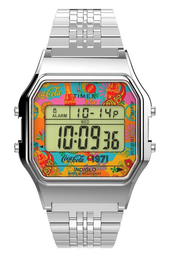 Timex zegarek TW2V25900 Timex T80 x Coca-Cola Unity Collection srebrny TW2V25900
