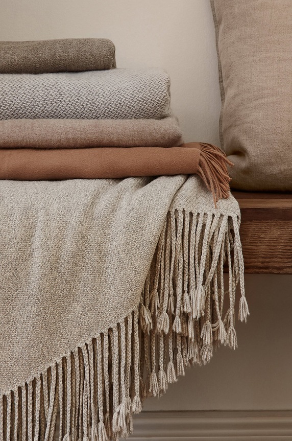 Salon i sypialnia My Alpaca narzuta z alpaki i bawełny organicznej 130 x 220 cm THPKA130220 szary