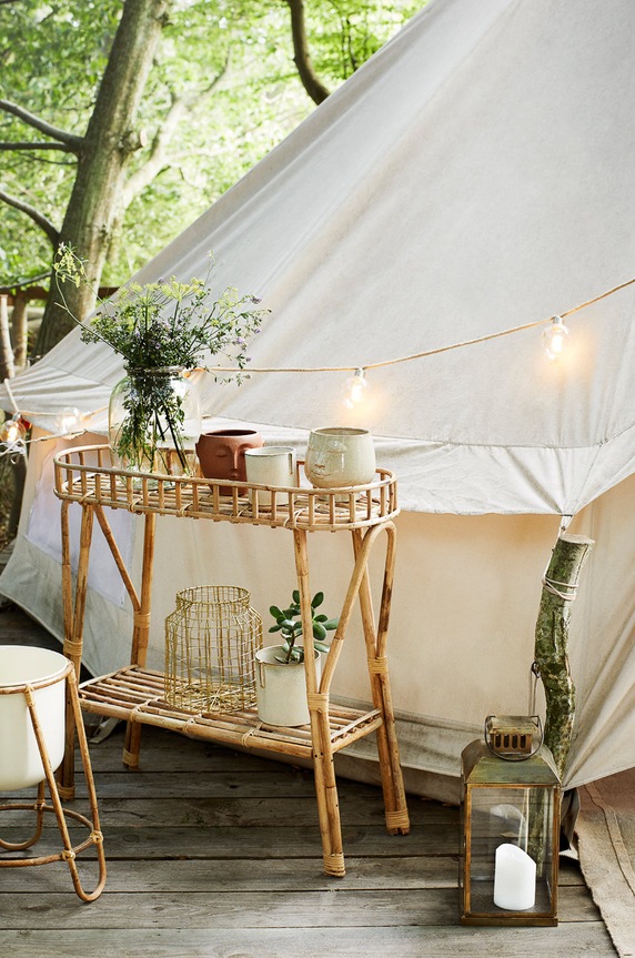 Salon i sypialnia Madam Stoltz kwietnik z donicą 23232C brązowy