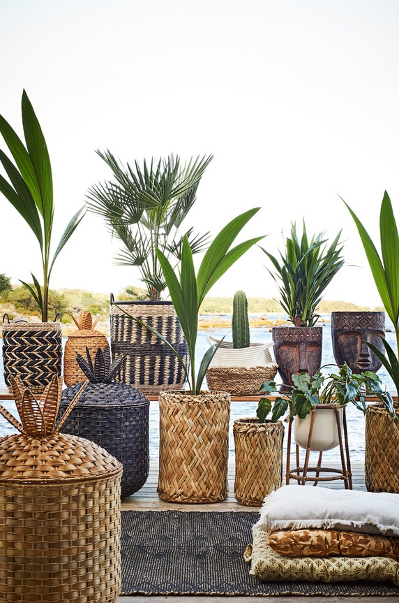 Madam Stoltz kwietnik z donicą brązowy 23232C