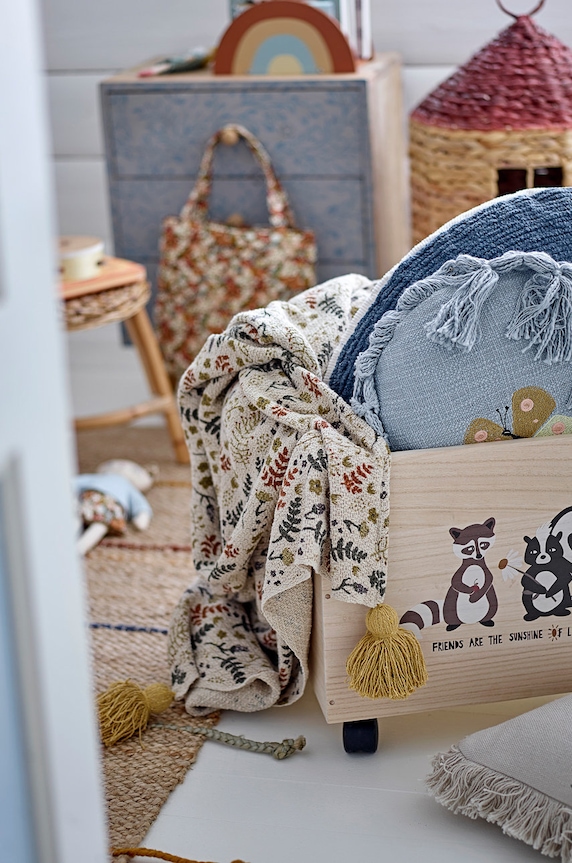 Καρό ύφασμα Bloomingville 130 x 160 cm 82049909 κίτρινο AA00