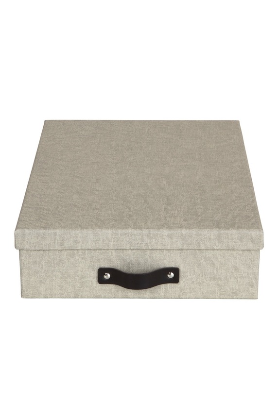 Bigso Box of Sweden pudełko do przechowywania Oskar 9451C5549LEA648 beżowy AA00
