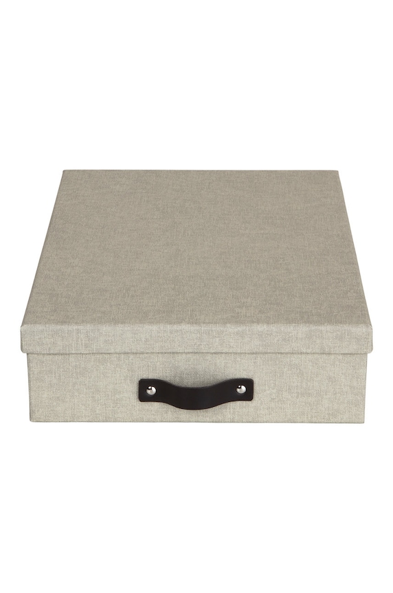 Bigso Box of Sweden pudełko do przechowywania Oskar 9451C5549LEA648 beżowy AA00