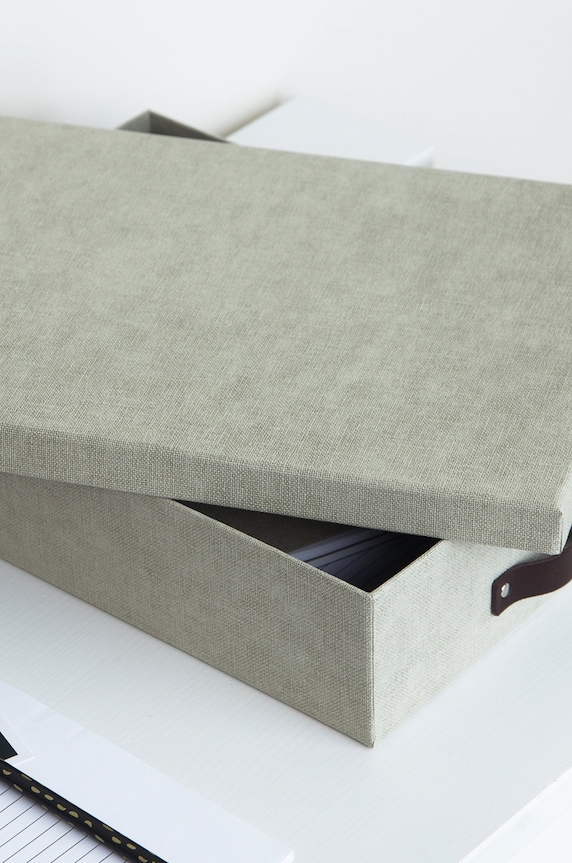 Bigso Box of Sweden pudełko do przechowywania Oskar 9451C5549LEA648 beżowy