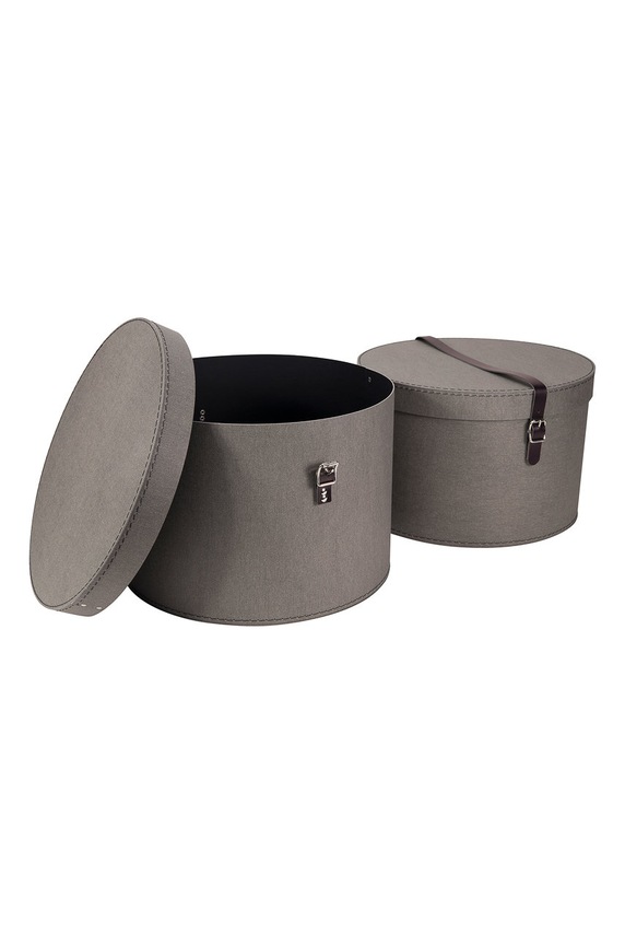 Salon i sypialnia Bigso Box of Sweden zestaw pudełek do przechowywania Rut (2-pack) 5482C6449LEA648 szary