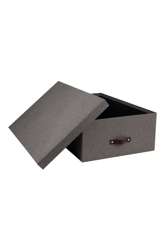 Obývacia izba a spálňa Bigso Box of Sweden - Sada úložných krabíc Inge (3-pak) 8113C6449LEA648 sivá