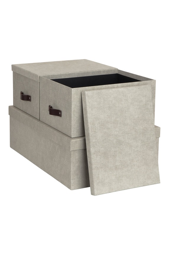 Bigso Box of Sweden komplet škatel za shranjevanje Inge (3-pack) 8113C5549LEA648 bež AA00