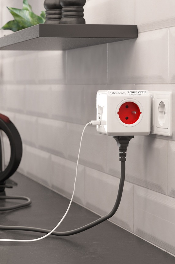 PowerCube rozgałęźnik modułowy PowerCube Original USB RED 2202RD/FROUPC czerwony AA00