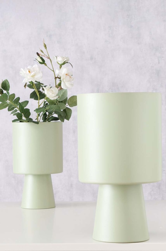 Salon i sypialnia Boltze zestaw osłonek na doniczki Lenka O30/38 cm 2-pack 2028047 zielony