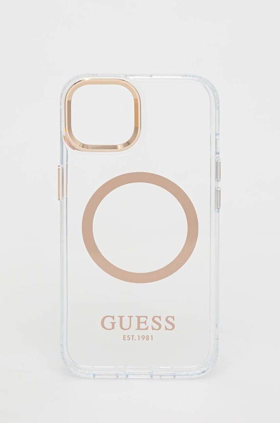 Guess etui na telefon iPhone 13 6,1" na telefon złoty GUHMP13MHTRMD