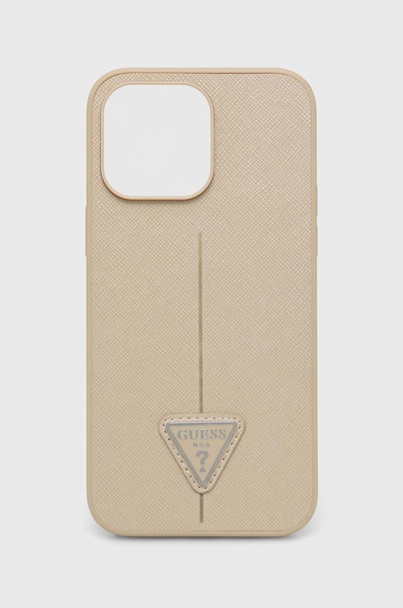 Guess etui na telefon iPhone 14 Pro Max 6,7'' na telefon beżowy GUHCP14XPSATLE