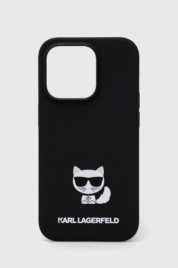 Karl Lagerfeld telefon tok iPhone 14 Pro 6,1'' telefonhoz fekete KLHCP14LSLCTBK