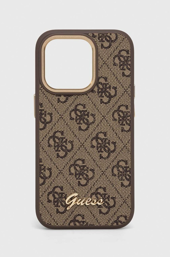 Guess telefon tok iPhone 14 Pro 6,1'' telefonhoz barna GUHCP14LHG4SHW