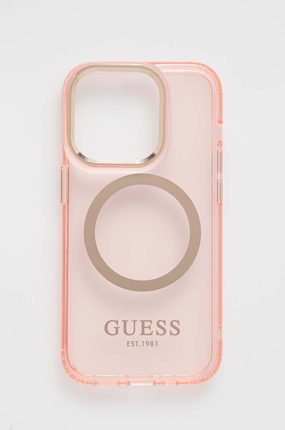 Guess telefon tok iPhone 14 Pro 6,1" telefonhoz rózsaszín GUHMP14LHTCMP