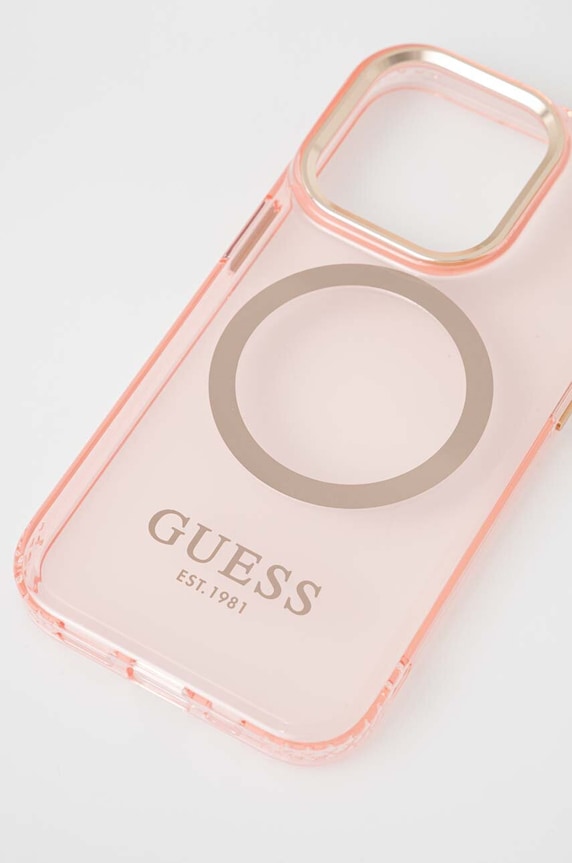 Guess telefon tok iPhone 14 Pro 6,1" GUHMP14LHTCMP rózsaszín AA00