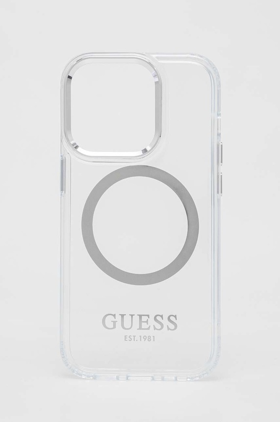 Θήκη κινητού Guess iPhone 14 Pro 6,1" για τηλέφωνο ασημί GUHMP14LHTRMS