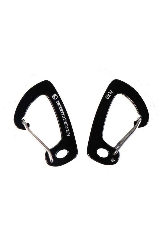 Ticket to The Moon függőágyba szerelhető karabinerek 6kN 2 db fekete TMBINER06
