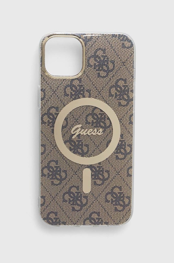 Guess etui na telefon iPhone 14 Plus 6.7" na telefon beżowy GUHMP14MH4STW