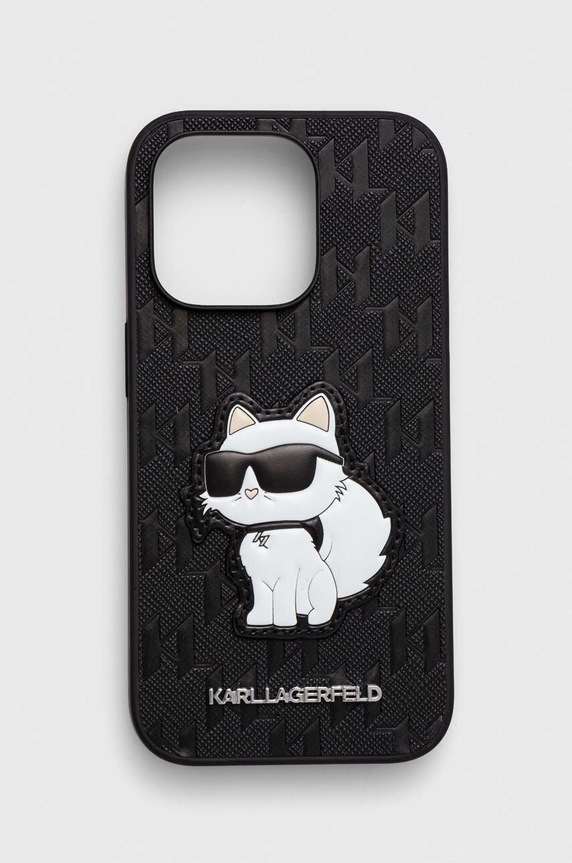 Karl Lagerfeld telefon tok iPhone 14 Pro 6.1" telefonhoz fekete KLHCP14LSAKHPCK