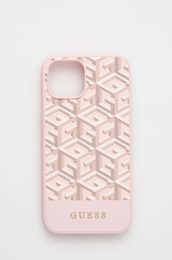 Puzdro na mobil Guess iPhone 14 6,1" na mobil ružová GUHMP14SHGCFSEP